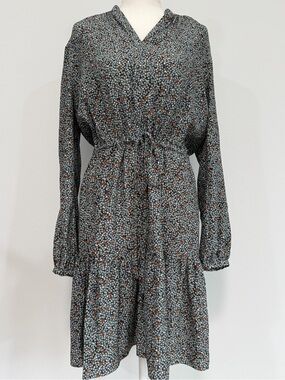 Charlotte Brody New York Silk Floral Midi Dress Designer Luxury Size M